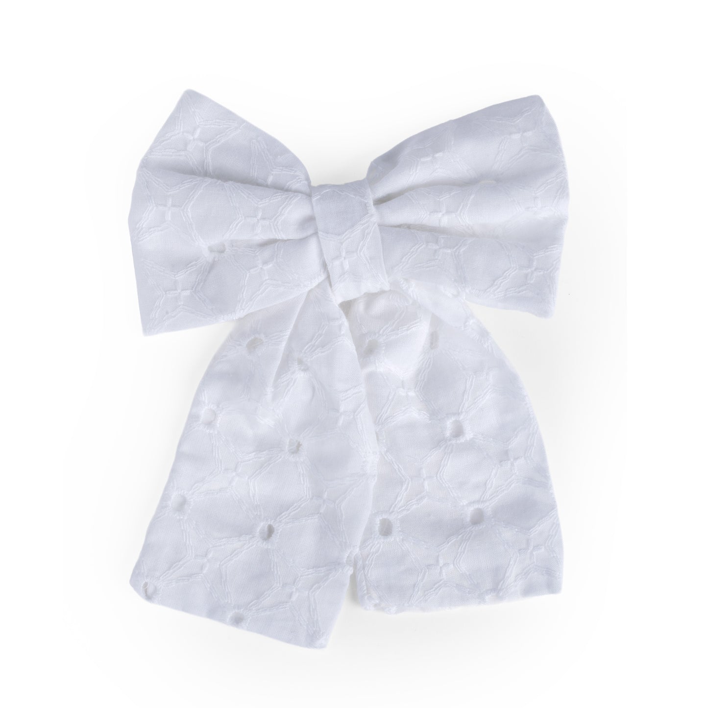 Meia Elegance Kids Branca com Laço em bordado inglês