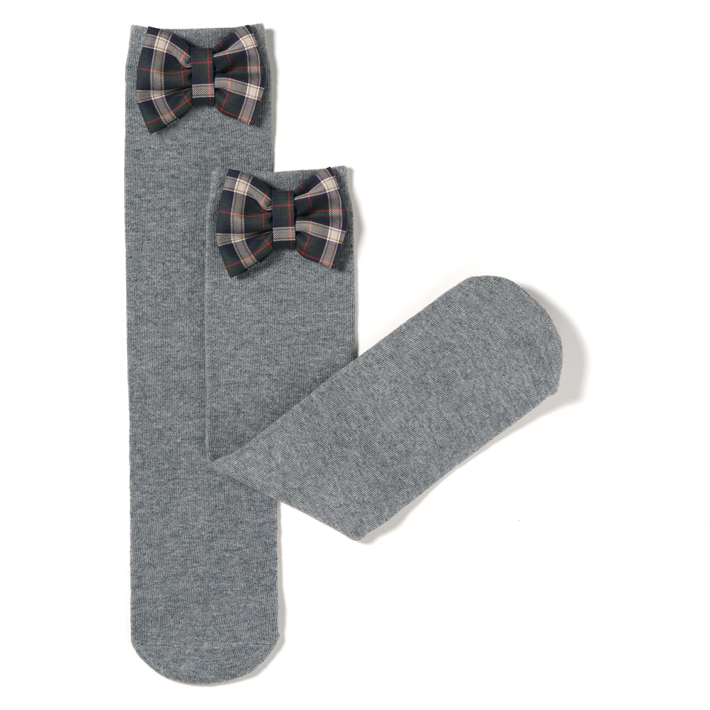 Meias Elegance Kids Azuis com Laço xadrez e crochet