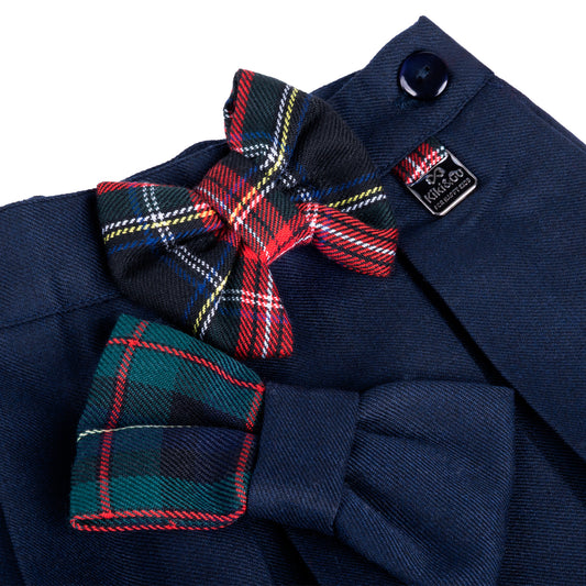 Saia Menina - Linhares  com aplicação de laço xadrez/liso