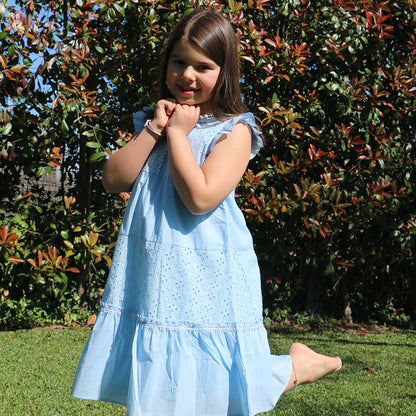 Vestido Menina - Alavarium - Azul-claro